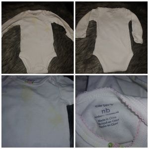 5/$25 Carters ▪ newborn white long sleeve onesie